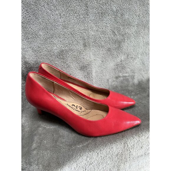 Sofft Arch Women’s 6.5 Red Support Pointed Toe kitten Heels Leather Pumps Shoes - Picture 1 of 6